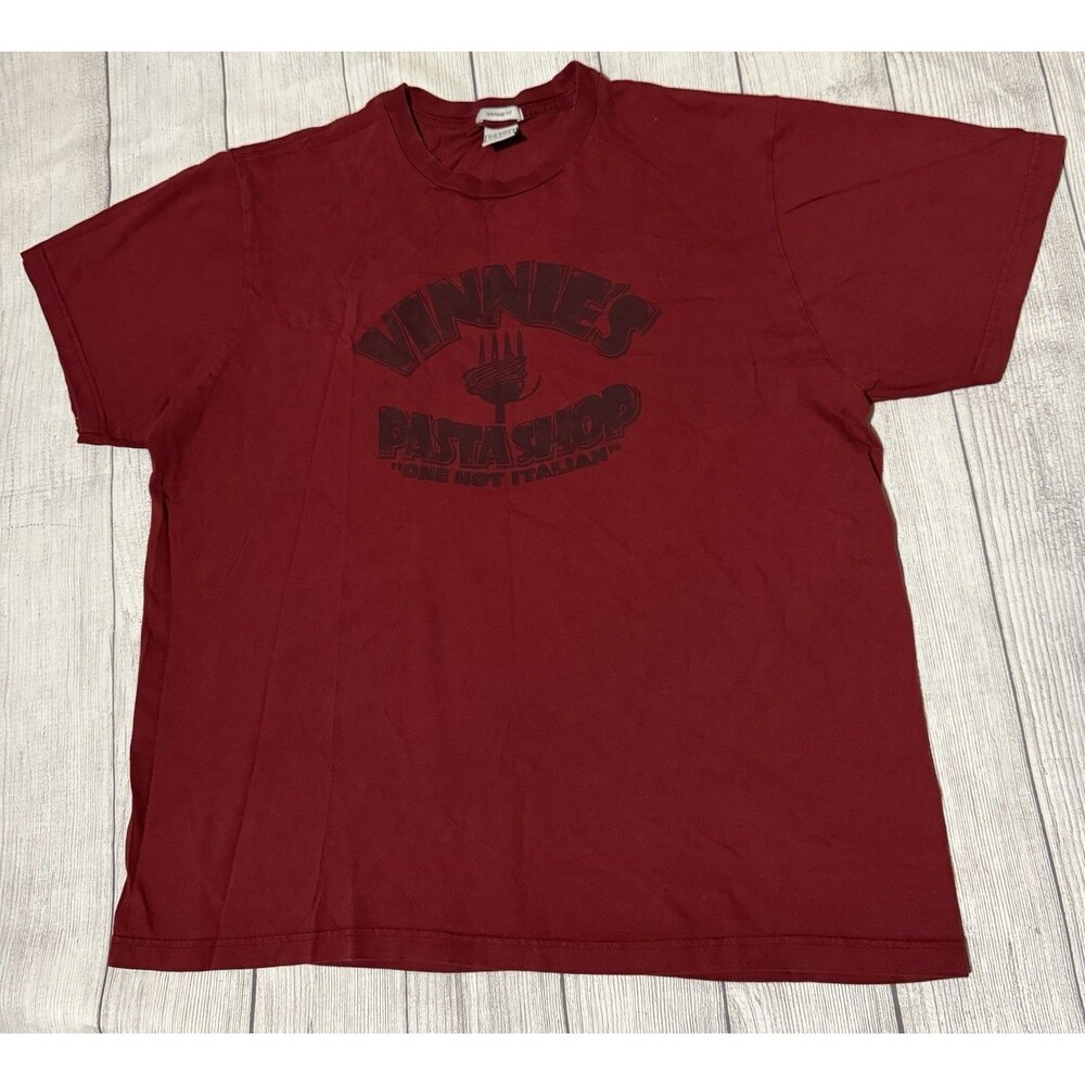 Italian Pasta Shop Vinnies T Shirt Vintage Fit Old Navy Size XL Red